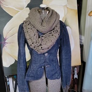 Tan & Gold Metallic Infinity Scarf